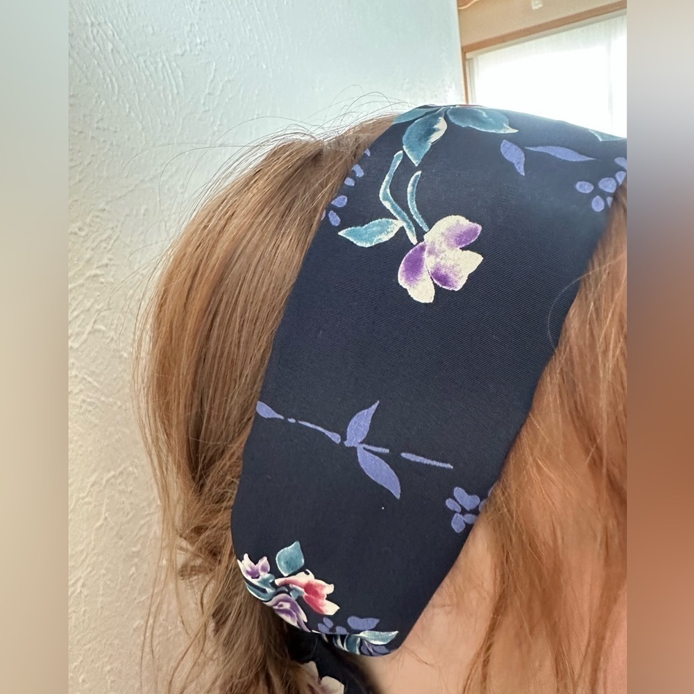 Floral Satin Head Or Neck Scarf